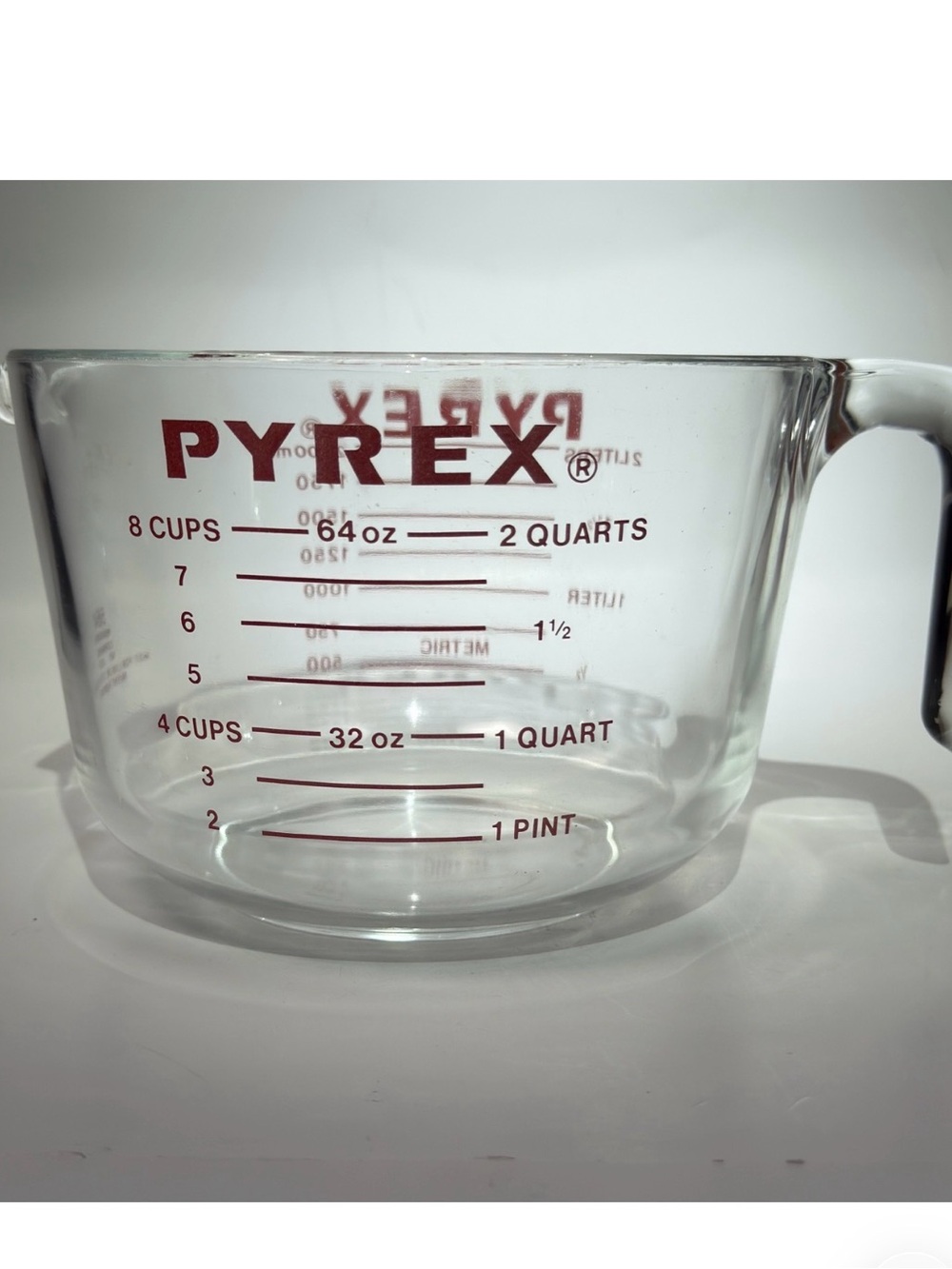 Vintage Pyrex 564 Measuring Cup Batter Bowl 8 Cup 2 Qt 64 Oz Red Lettering USA